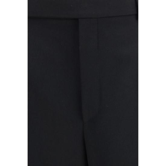 26FW 생로랑 플루이드 그레인 드 푸드르 테일러드 울 바지 SAA000O7Y7E631000BB BLACK - SAINT LAURENT
