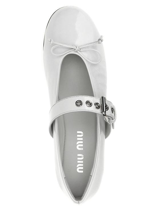 미우미우 플랫 슈즈 MI307765BM WHITE - MIU MIU