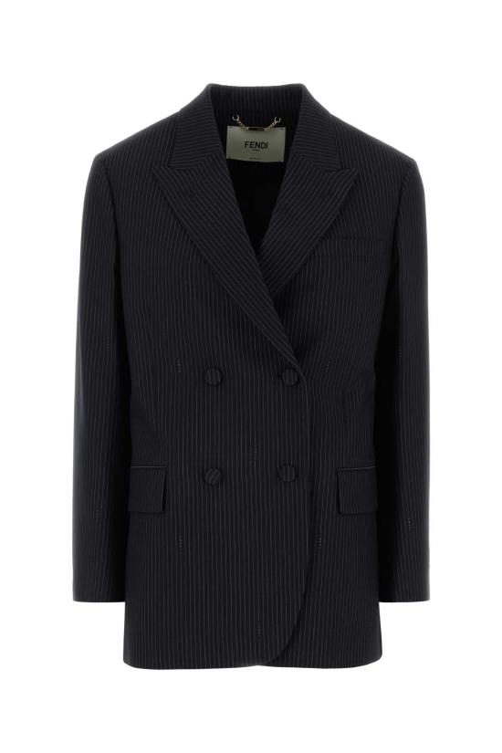 26SS 펜디 핀스트라이프 울 블레이저 FJ7685AW7I F0QG3 NAVY