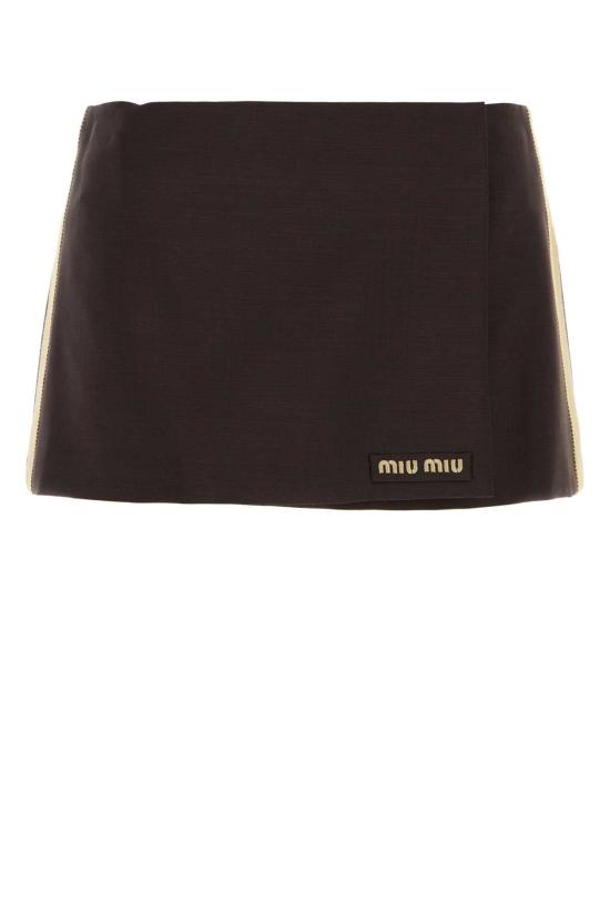 26FW 미우미우 키드 모헤어 미니스커트 MG2724SOOO12I1 F0324 BROWN
