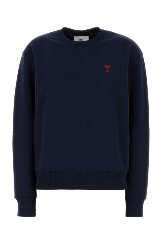  아미 스몰 하트 로고 스웨트셔츠 BFUSW035730 430 NAVY