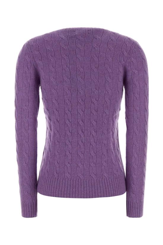 26FW 폴로 랄프로렌 폴로 자수 케이블 니트 스웨터 211971865 502 PURPLE - POLO RALPH LAUREN