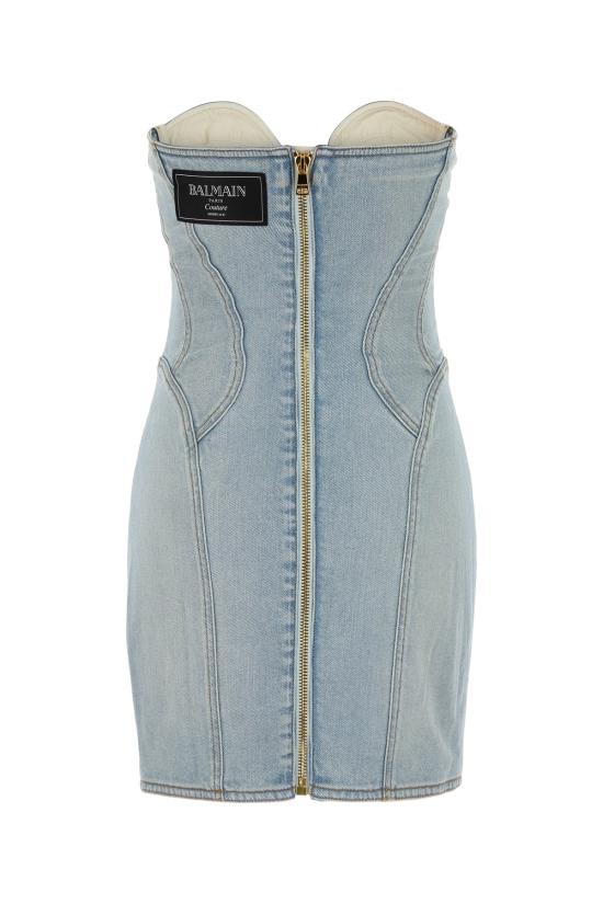  발망 원피스 EF1R1315DF23 6FC BLUE - BALMAIN