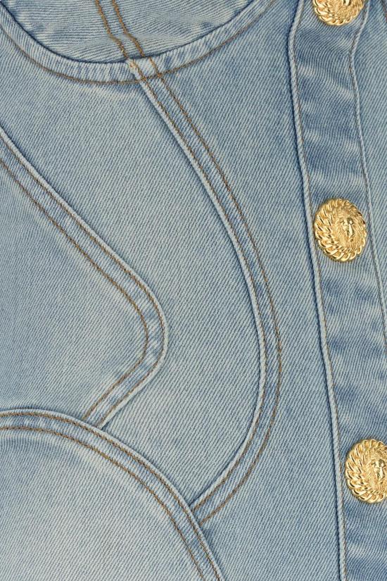  발망 원피스 EF1R1315DF23 6FC BLUE - BALMAIN