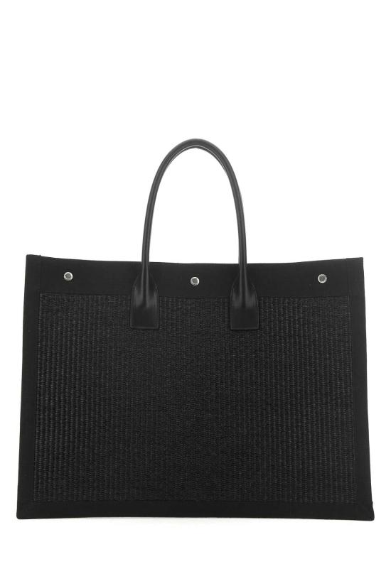  생로랑 리브 고쉬 라지 토트백 자수 라피아 앤 레더 5094152M21E 1050 BLACK - SAINT LAURENT