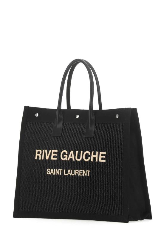  생로랑 리브 고쉬 라지 토트백 자수 라피아 앤 레더 5094152M21E 1050 BLACK - SAINT LAURENT