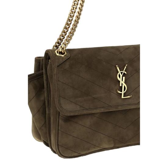 26FW 생로랑 니키 트리파우치 스웨이드 숄더백 SA8129431U8073212BB BROWN - SAINT LAURENT