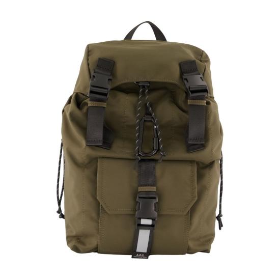 26FW 아페쎄 로고 프린트 버클 플랩 백팩 PAAGE H62631 JAD khaki