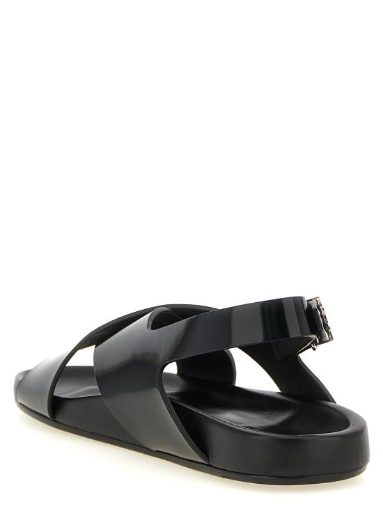 26FW 생로랑 글레이즈드 가죽 소재 헬리오스 샌들 SA341041BM BLACK - SAINT LAURENT