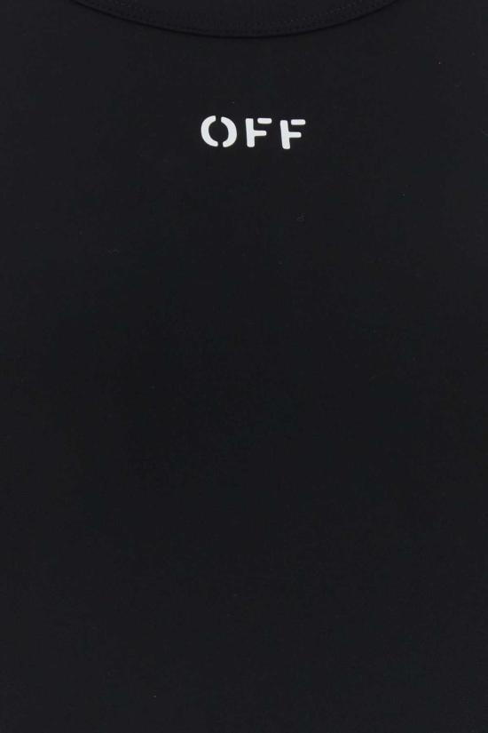  오프화이트 OFF 컷아웃 크롭 티셔츠 OWAD211C99JER001 1001 BLACK - OFF WHITE