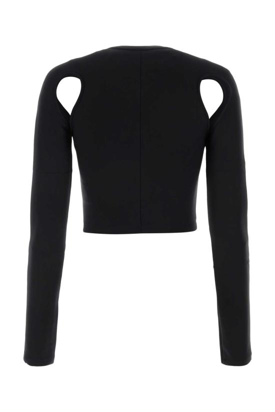  오프화이트 OFF 컷아웃 크롭 티셔츠 OWAD211C99JER001 1001 BLACK - OFF WHITE