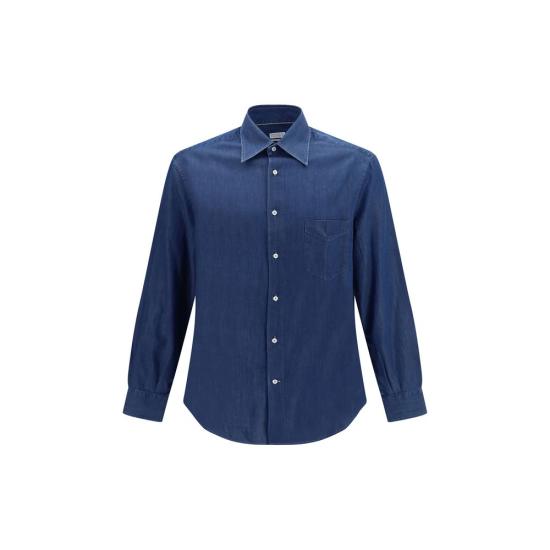 26SS 브루넬로 쿠치넬리 셔츠 BRMR6830621C003BB BLUE