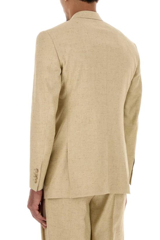 26SS 돌체앤가바나 더블 브레스티드 트위드 이펙트 실크&헴프 자켓 G2WJ2TFUTDB S8230 BEIGE - DOLCE & GABBANA