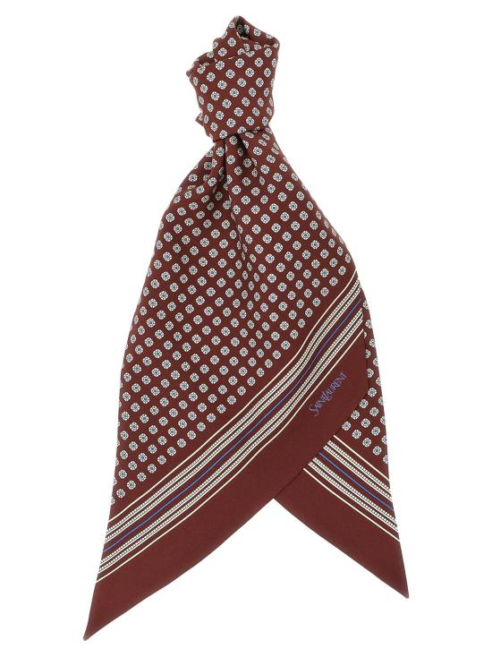 26FW 생로랑 실크 트윌 라발리에르 스카프 SA340976BM BORDEAUX
