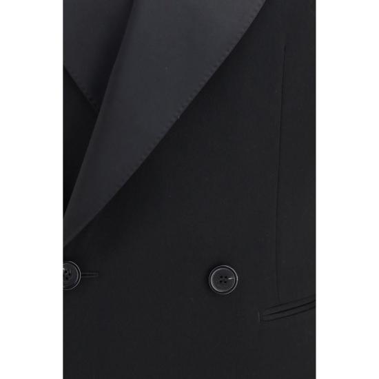 26FW 생로랑 그레인 드 푸드르 턱시도 블레이저 자켓 SA876201Y7E631000BB BLACK - SAINT LAURENT