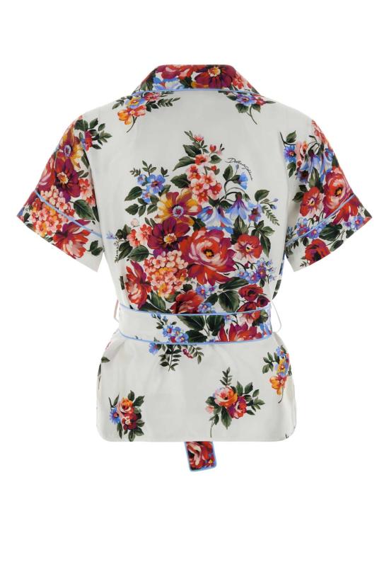 26SS 돌체앤가바나 플라워 부케 프린트 트윌 배니티 셔츠 F5S23TIS11I HA5ZO WHITE - DOLCE & GABBANA