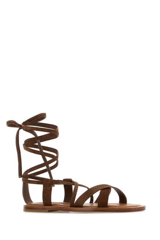 26FW 미우미우 스웨이드 샌들 5X708EF005054 F0324 BROWN - MIU MIU