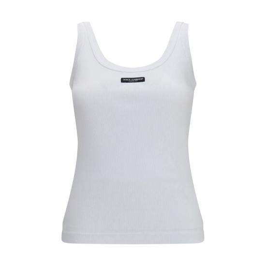 26FW 돌체앤가바나 민소매 티셔츠 DOF8W51TFU7AVW0800BB WHITE