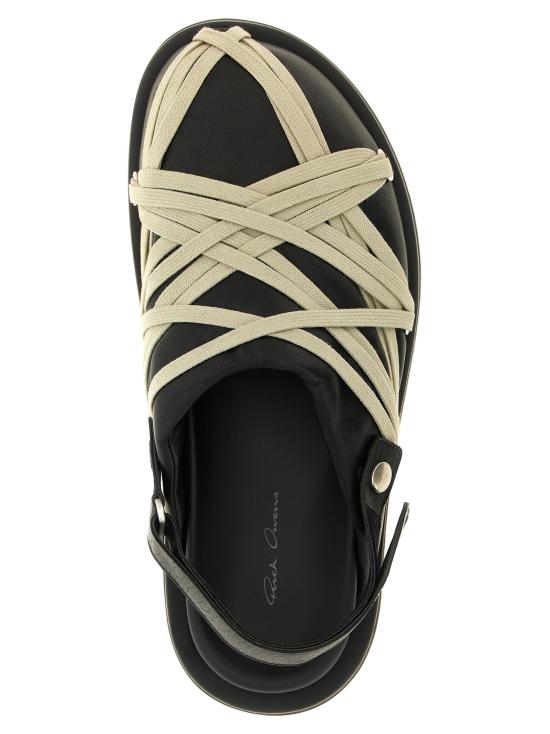 26FW 릭 오웬스 아키텍처럴 가죽 스트랩 샌들 RI339015BM BLACK - RICK OWENS