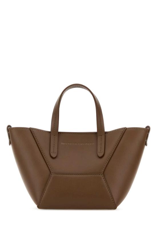 26SS 브루넬로 쿠치넬리 카프스킨 BC Duo 미니 백 모닐레 장식 MBXAD2675 C9357 BROWN