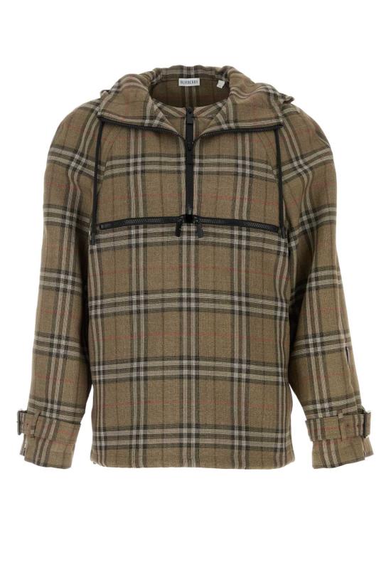 버버리 체크 실크 블렌드 하프 집 자켓 8108324 C1846 BEIGE