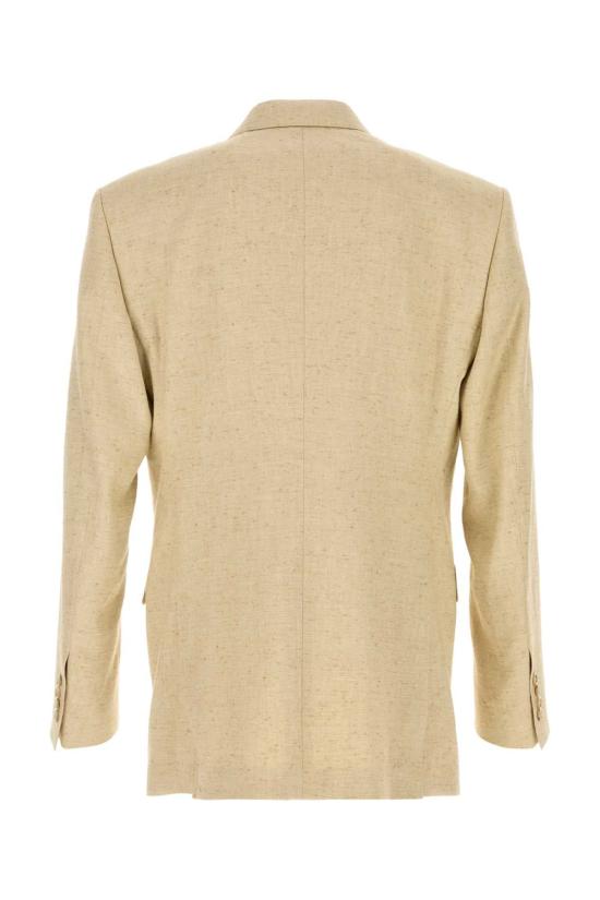 26SS 돌체앤가바나 더블 브레스티드 트위드 이펙트 실크&헴프 자켓 G2WJ2TFUTDB S8230 BEIGE - DOLCE & GABBANA