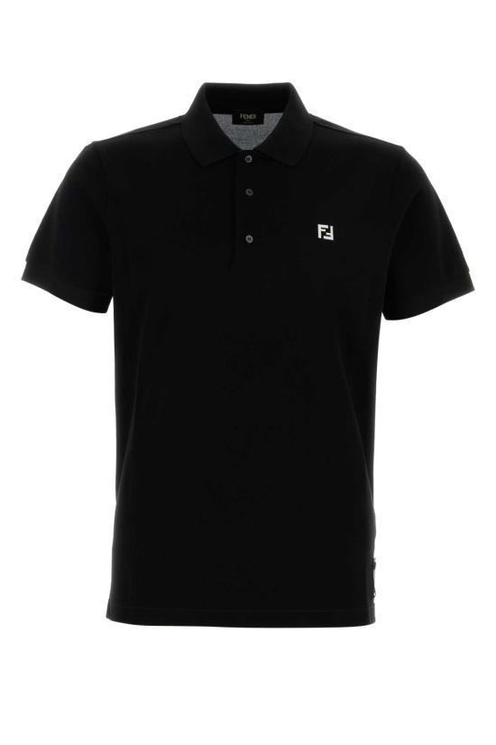 26SS 펜디 FF 메탈 피케 폴로 티셔츠 FY0985AUA5 F0QA1 BLACK
