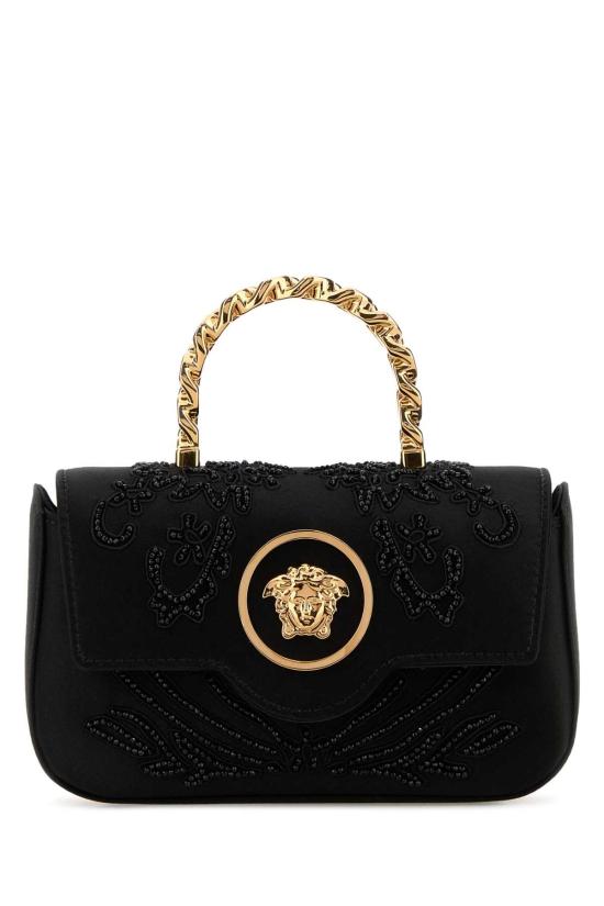 26SS 베르사체 라 메두사 엠벨리쉬드 새틴 미니백 10134391A17115 1B00V BLACK