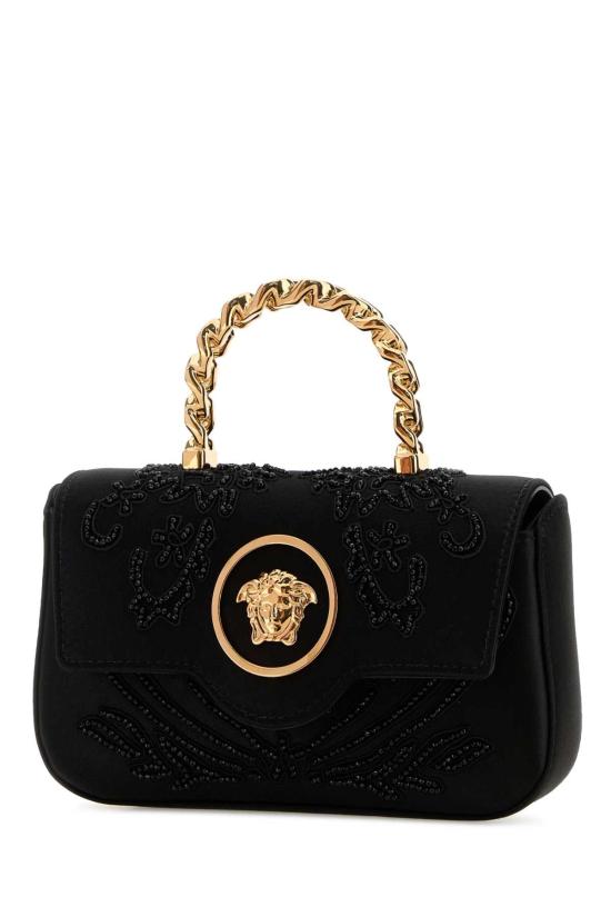 26SS 베르사체 라 메두사 엠벨리쉬드 새틴 미니백 10134391A17115 1B00V BLACK - VERSACE
