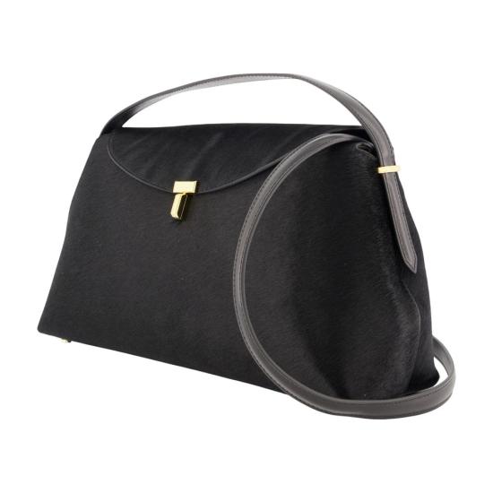 26FW 토템 미디엄 T-락 포니 헤어 탑 핸들 백 251 WAL961 LE0112 001 BLACK - TOTEME