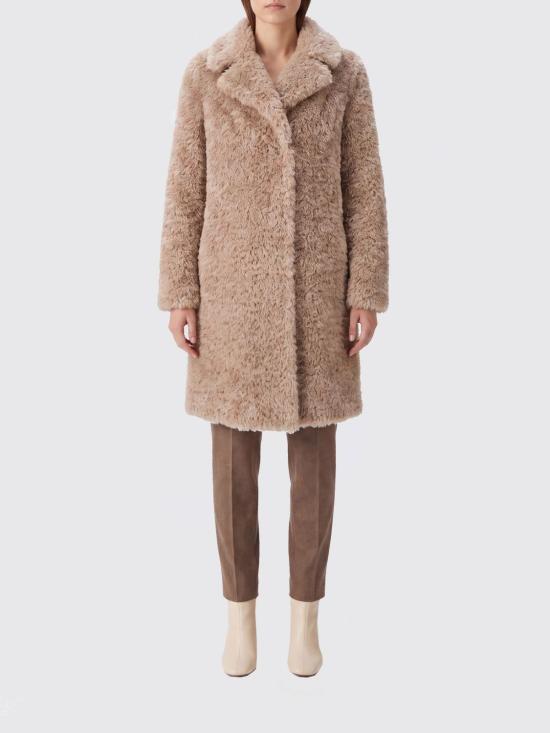 26FW 에르노 컬리 얼터너티브 퍼 코트 GC000503D12421 1985 Beige