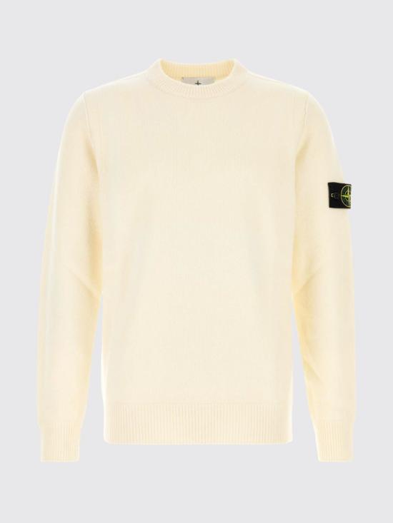 26FW 스톤 아일랜드 램스울 립드 트림 레귤러 핏 크루넥 스웨터 5100072S00A3 V0093 Ivory - STONE ISLAND