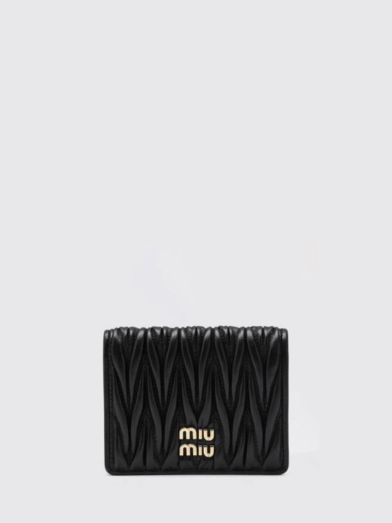 26FW 미우미우 마테라쎄 나파 가죽 반지갑 5MV204AFPP F0002 Black