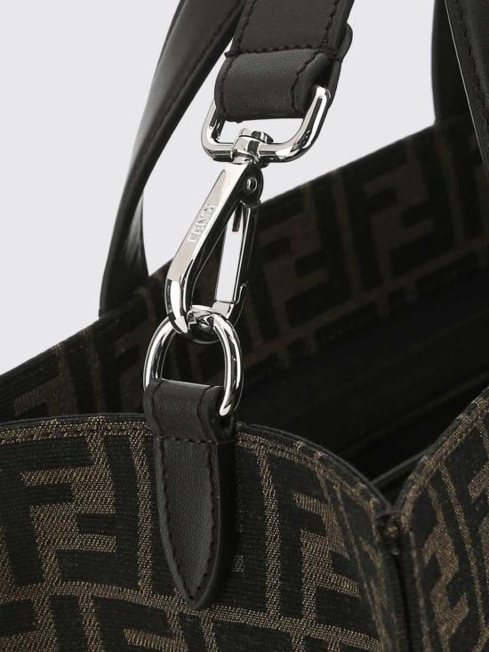 26FW 펜디 FF 자카드 패브릭 쇼퍼백 7VA390AG0M F19KW Brown - FENDI
