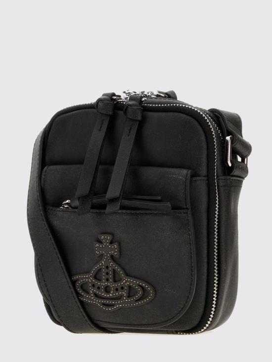 26FW 비비안웨스트우드 맥심 라지 가죽 크로스백 48030026UL00EQ P410 Black - VIVIENNE WESTWOOD