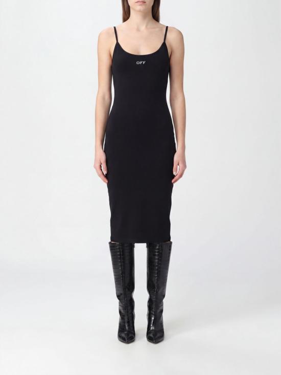 26FW 오프화이트 롱 원피스 2FU00632T W003 Black