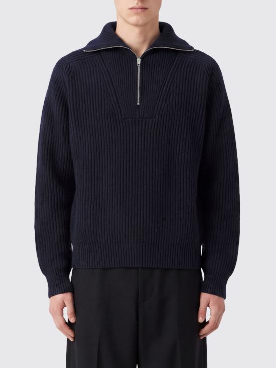 26FW 질샌더 집업 니트 J22GP0291J14848 412 Navy