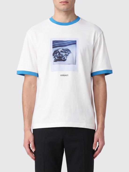 26FW 베르사체 반팔 티셔츠 10260931A18733 1W000 White