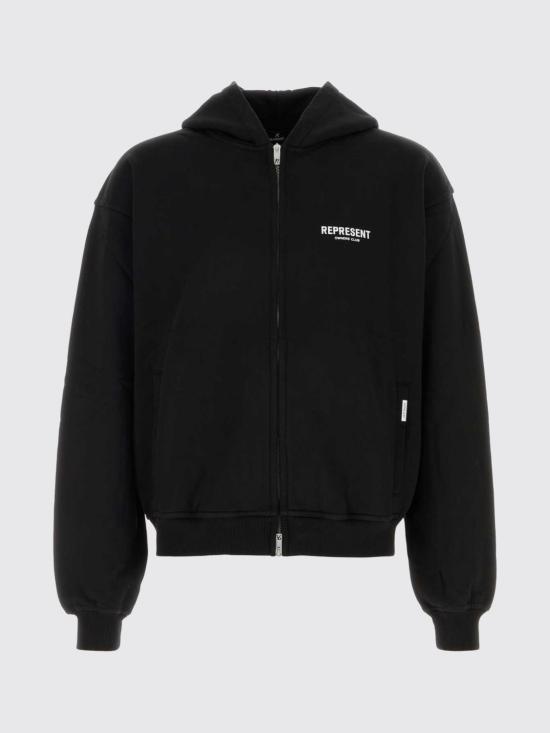 26FW 리프레젠트 후드 티셔츠 OCM41122 001 Black - REPRESENT