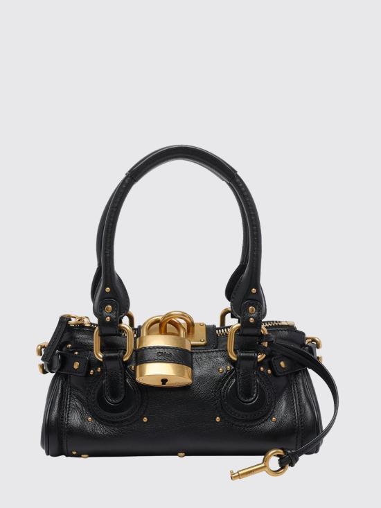 26FW 끌로에 스몰 그레인드 레더 패딩턴 백 CH26SS805P75 001 Black