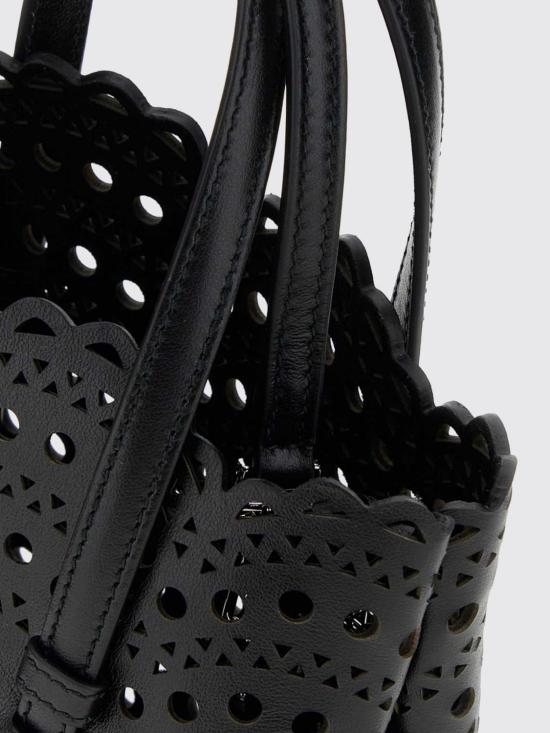 26FW 알라이아 비엔 웨이브 럭스 카프스킨 미나 20 백 AA1S06720I251 999 Black - ALAIA