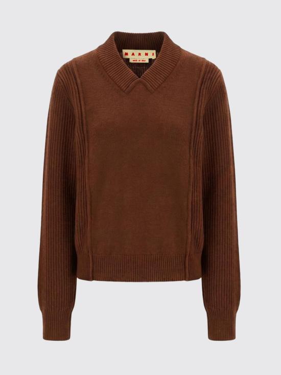 26FW 마르니 스웨터 CVMD0169A0UFZ414 00M53 Brown - MARNI