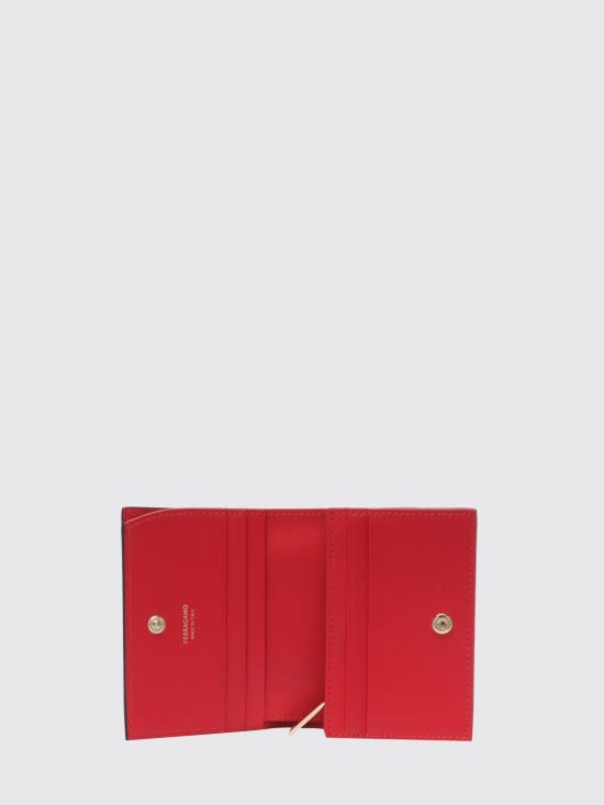 26FW 살바토레 페라가모 간치니 반지갑 220627 770769 NERO FLAME RED Black - SALVATORE FERRAGAMO