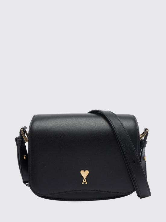 26FW 아미 스몰 하트 로고 글레이즈드 레더 파리 백 ULL717AL0208 15 Black