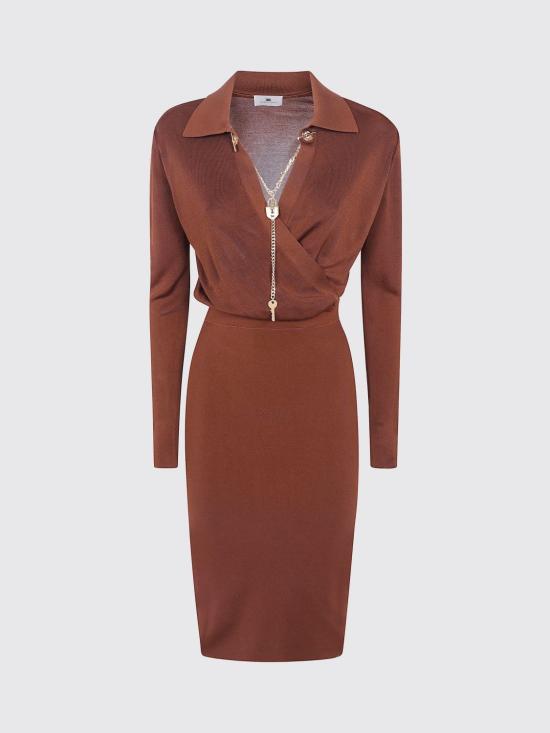 26FW 엘리자베타프랜치 롱 원피스 AM19S66E2 FK3 Brown - ELISABETTA FRANCHI