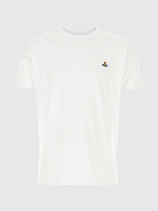 26FW 비비안웨스트우드 가먼트 다이드 로고 저지 반팔 티셔츠 3G010013J00BL A401 White - VIVIENNE WESTWOOD