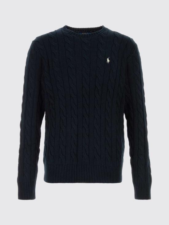 26FW 폴로 랄프로렌 로고 자수 케이블 니트 스웨터 710775885 555 Blue - POLO RALPH LAUREN
