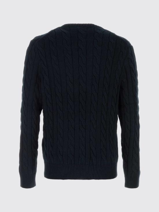 26FW 폴로 랄프로렌 로고 자수 케이블 니트 스웨터 710775885 555 Blue - POLO RALPH LAUREN