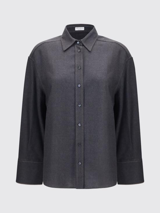 26FW 브루넬로 쿠치넬리 셔츠 MP550M1M06 C1135 Charcoal - BRUNELLO CUCINELLI