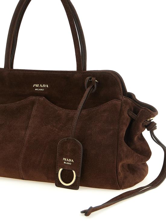 26FW 프라다 캐리 라지 스웨이드 백 캐리 라지 스웨이드 백 1BG650VMOY2C4SF0003 Brown - PRADA